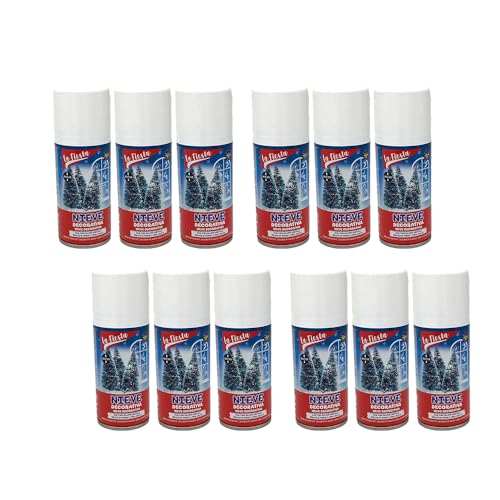 PLUS HOME Spray Nieve,Ideal para Decorar Cristales ÁRBOL DE Navidad Y Otros Objetos.Pack DE 12 Botellas