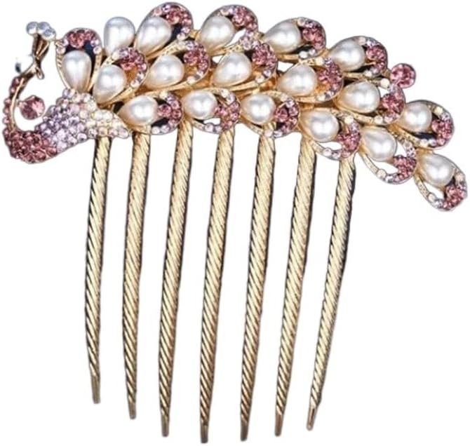 Wedding Hair Comb Hair Side Comb Hair Comb Clip Chinese Style Hair Side Combs Rhinestones Hair Clips Hair Side Comb for Women Girls Hair Accessories Bridal Hair Comb Pins Side Comb (Color : C, Size