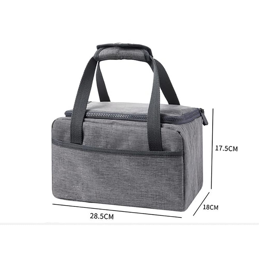 Geïsoleerde lunchtas, 8 l, waterdichte koeltas, draagbare vriestas, voor picknick, herbruikbaar en waterdicht, voor vrouwen, mannen, volwassenen, kinderen, studenten (grijs