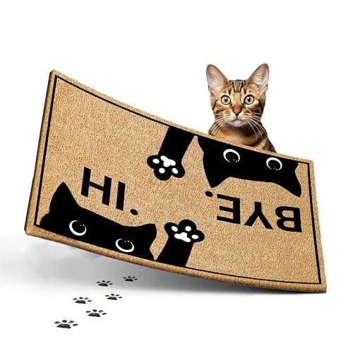 ElbFuchs® Paillasson Coco 60x40cm | Chat [Extra Durable & antidér...