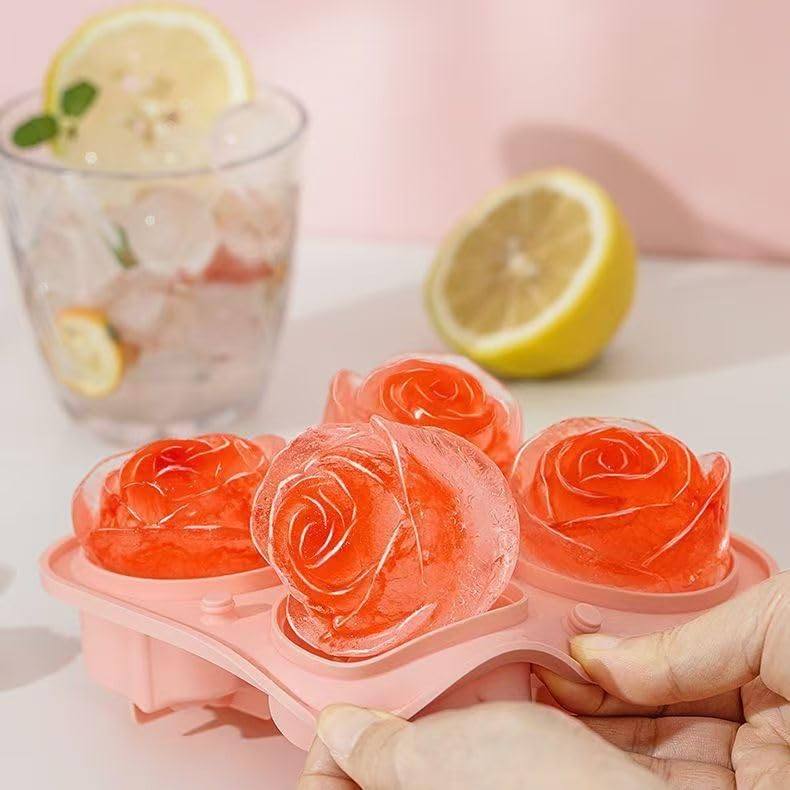 Molde de hielo de silicona con forma creativa rosa 2 pulg miniatura 4
