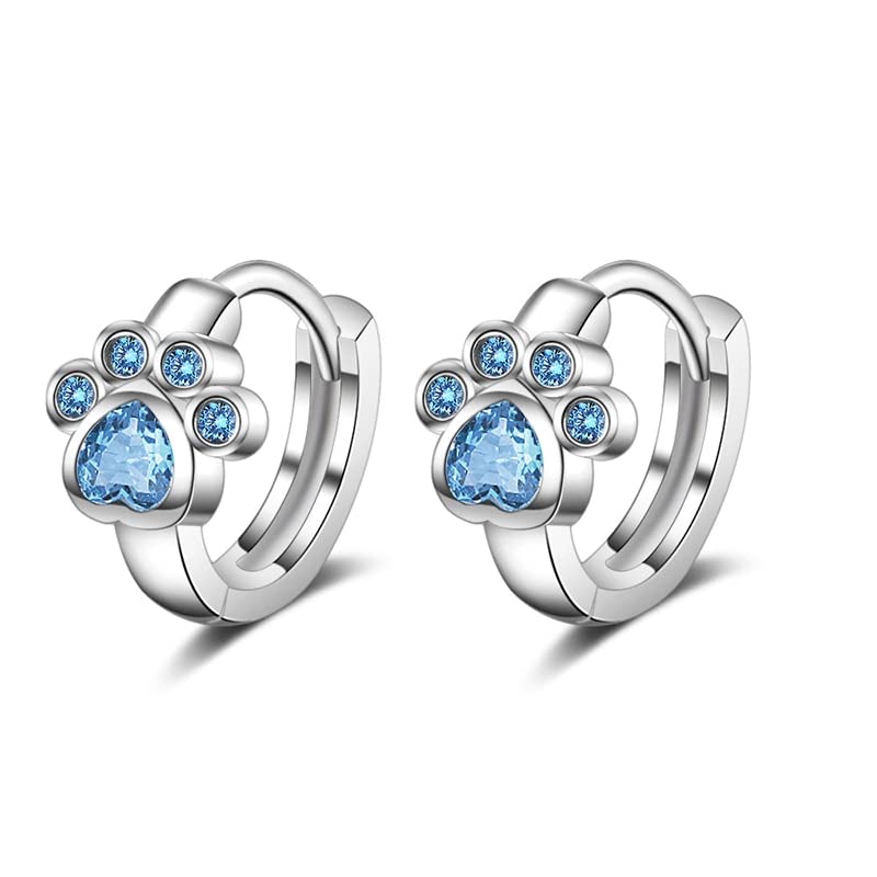 Boucles d'oreilles créoles argent 925 cristal bleu femme LAMGUL