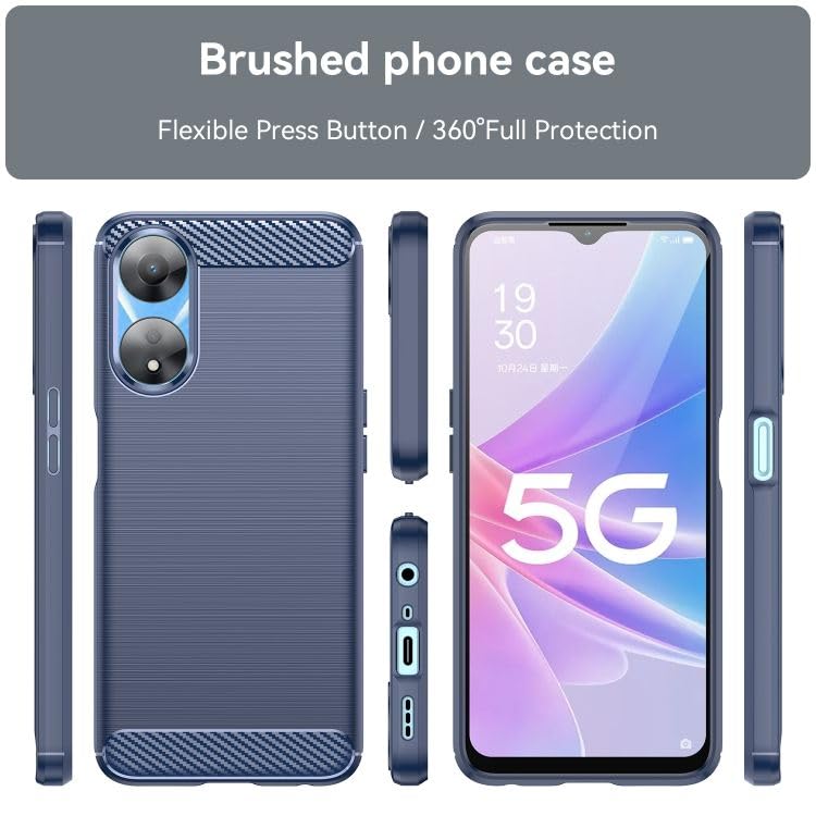 Image of Hybrid Carbon Fiber Back Case for Oppo A78 5G / A58 5G (Blue)