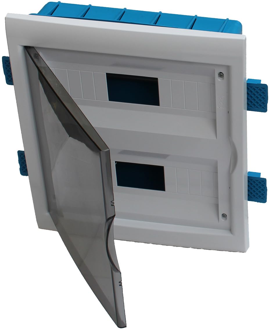 Electraline 60463 Cuadro eléctrico de empotrar para pladur con puerta, 24 módulos, 315x365x80 mm