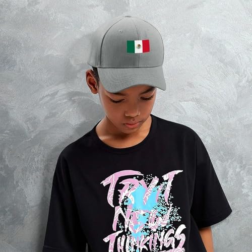 Boys Girls Mexico Flag Baseball Cap, Adjustable Snapback Sun Protection Trucker Hats Outdoor Travel 5
