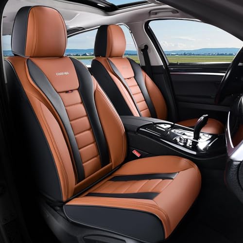 Image of Coverado Car Seat Covers, Front Covers for Cars, Car Seat Cover Front Seats, Automotive Seat Cover, Waterproof, Leather Car Seat Cushion, Universal Interior Covers Seat Protectors for Most Cars