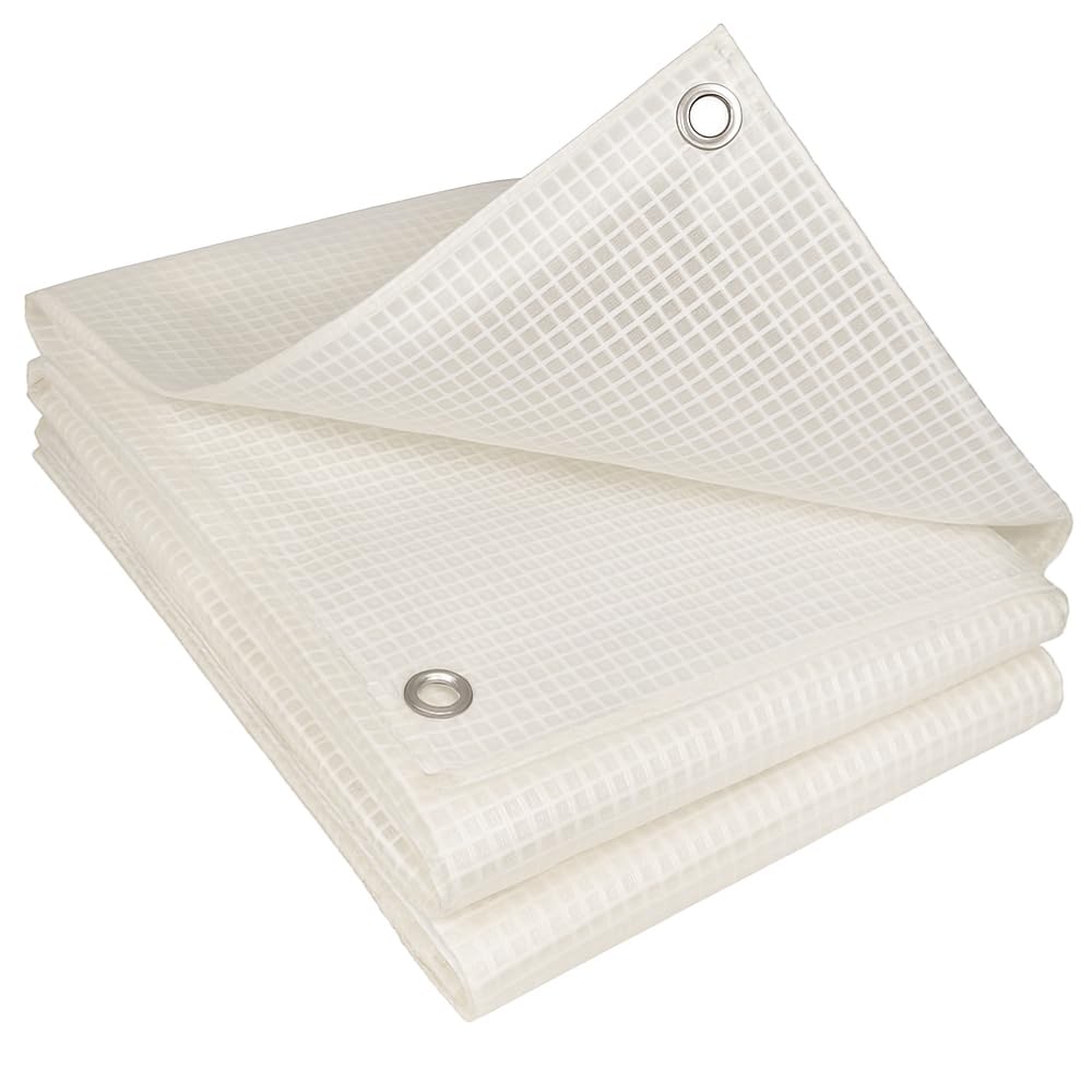 TERRE JARDIN Bâche de Protection, Extérieur Polyéthylène 160g/​m² - Bâche Armée Imperméable, Ultra Résistante Découpable, Anti UV - Œillets Aluminium - Mobilier Serre Jardin - 4 x 6 - Transparent