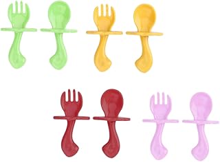 Toyvian Conjunto De 4 Conjuntos De Colher E Garfo Ternos Infantis Ternos De Bebê Garfos Infantis Colheres De Bebê Terno Infantil Talheres De Bebê Spork Bebê Spork Treinamento De