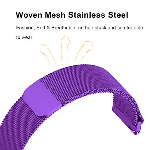 Image of ACM Watch Strap Magnetic Loop 22mm compatible with Noise Colorfit Ultra 2 Smartwatch Luxury Metal Chain Band Purple