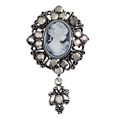 SYGA Brooch Pin Fashion Crystal Rhinestone Jewellery Pin Vintage Clothing Accessories Decoration Retro Beauty Head Crystal Silver Brooches For Women- S249 (B0CY2K49DJ) Amazon Price History, Amazon Price Tracker