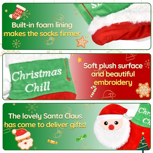 LECHONG 9 Pack Weihnachten Hundespielzeug Set, 8 gefüllte Hund Quietsche Spielzeug mit Hundespielzeug Lagerung Weihnachten Socke für kleine Hunde und Welpen, Weihnachten Spielzeug Geschenk für Hunde