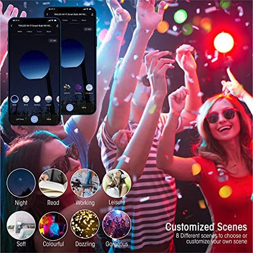 TEKLED® WiFi Smart LED Bulbs | B22 Bayonet Cap | 9W Light Bulb 60W Equivalent | Compatible with 2.4GHz Routers Amazon Alexa Google Home App Controlled | 806LM 2-Pack | Dimmable RGB White
