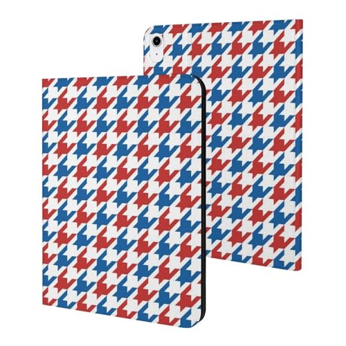 Housse iPad 11 2025 pied-de-poule rouge et bleu | Coque fine