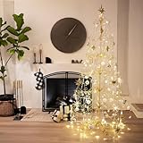 Barton 6.4ft Wrought Iron Ornament Display Christmas Hooks for Ornaments Small Craft Items Tree Easy Assembly and Stand - Gold