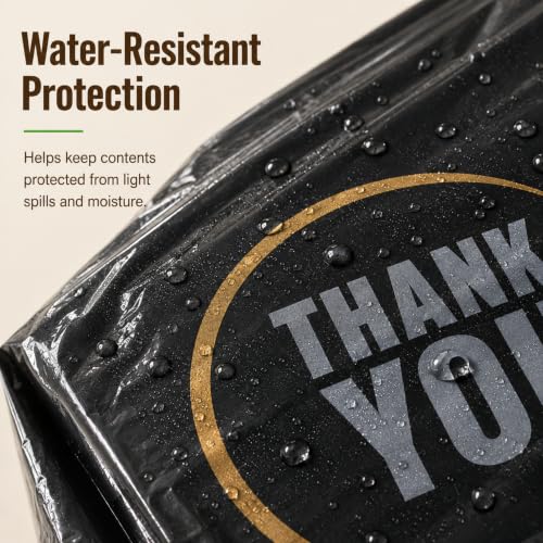 Image of YoYoRain Black Thank you T shirt bag, Grocery shopping bag Reusable and Disposable Supermarket Bag 11''x6''x21'' 300PCS