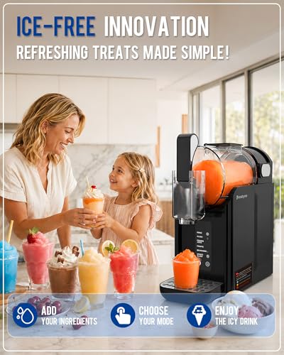 Image of 88oz Slushie Machine for Home with No Ice Needed, 5 Preset Programs, Self-Cleaning Function, Quiet Operation, Perfect for Making Frozen Margaritas, Milkshakes, Smoothies, Frappes,Black