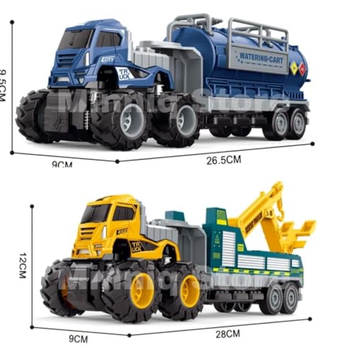 Image of Rescue & Water Truck 1:43 Metal Toys Alloy Diecast Truck Set Toy, Diecast Miniature Car Model Best Birthday Gift for Kids[Multicolor = Pack of 2 Truck]