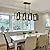 Poroulux Farmhouse Kitchen Island Lighting Black Chandeliers for Dining Room Wooden Island Lights,Industrial Rectangle Light Fixtures Ceiling Hanging (4 Lights)