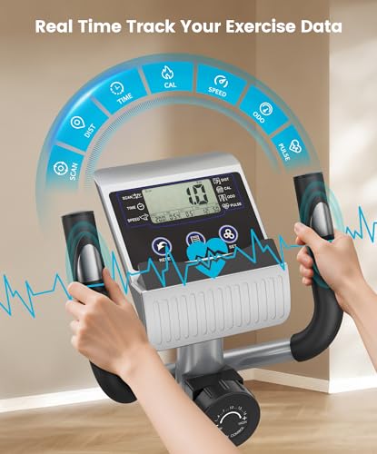 Image of Dripex Elliptical Exercise Machine, Ultra Quiet Magnetic Trainer for Home | 16-Level Resistance, 13.2LBS Flywheel, Pulse Sensor & LCD Monitor for Smooth, Low-Impact Cardio Training at Home