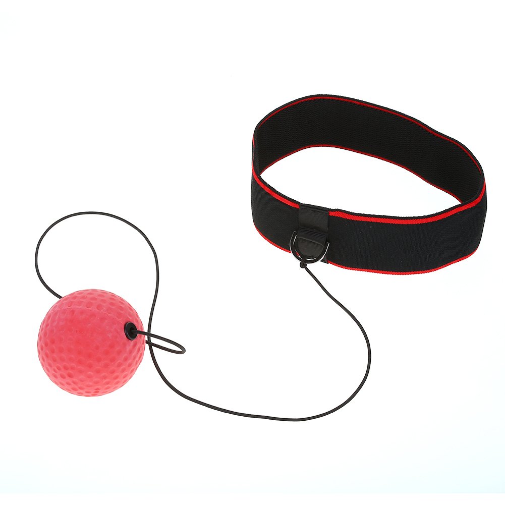 Bokserska piłka na głowę, Punch Speed ​​Headband Ball Gumowa piłka uderzeniowa z opaską, sznurek (czarny pałąk)