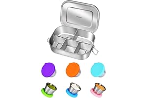 5 Compartment 47oz 1400ml + 6pcs 2.4OZ Condiment Containers