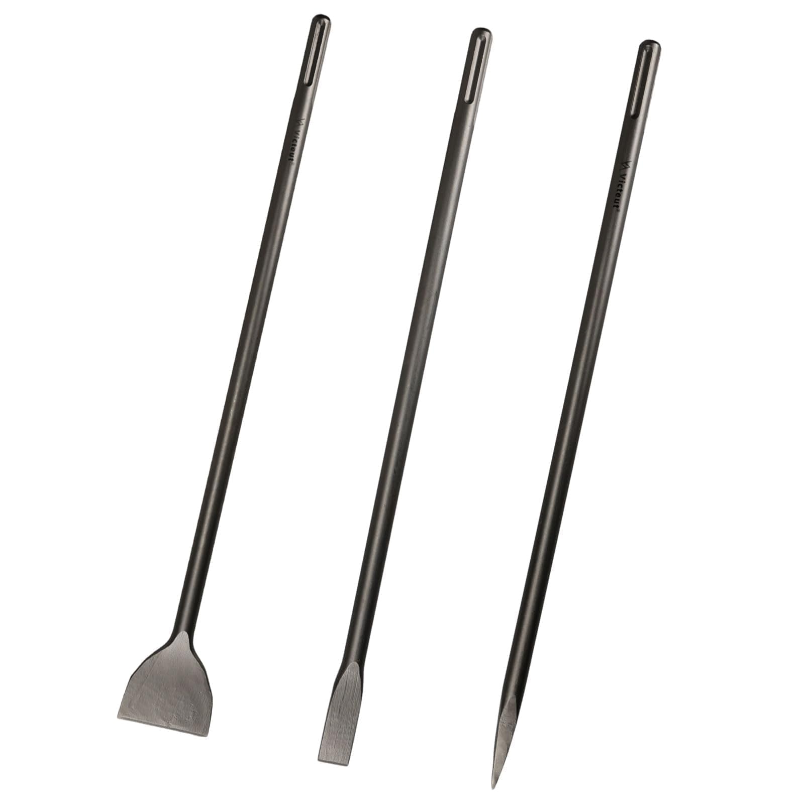 24" SDS Max 3pc Set - 1" Flat Chisel, Point Chisel and 3" Scaling Chisel