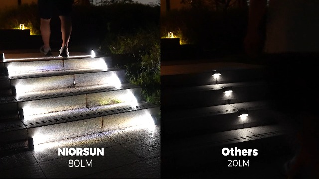 Image of NIORSUN Outdoor Step Lights, 6 Pack Solar Stair Lights Outdoor Waterproof IP67 Auto On Off, Solar Lights for Steps,Stair,Patio,Yard,Porch,Front Door,Sidewalk,Deck Decor,Cool White