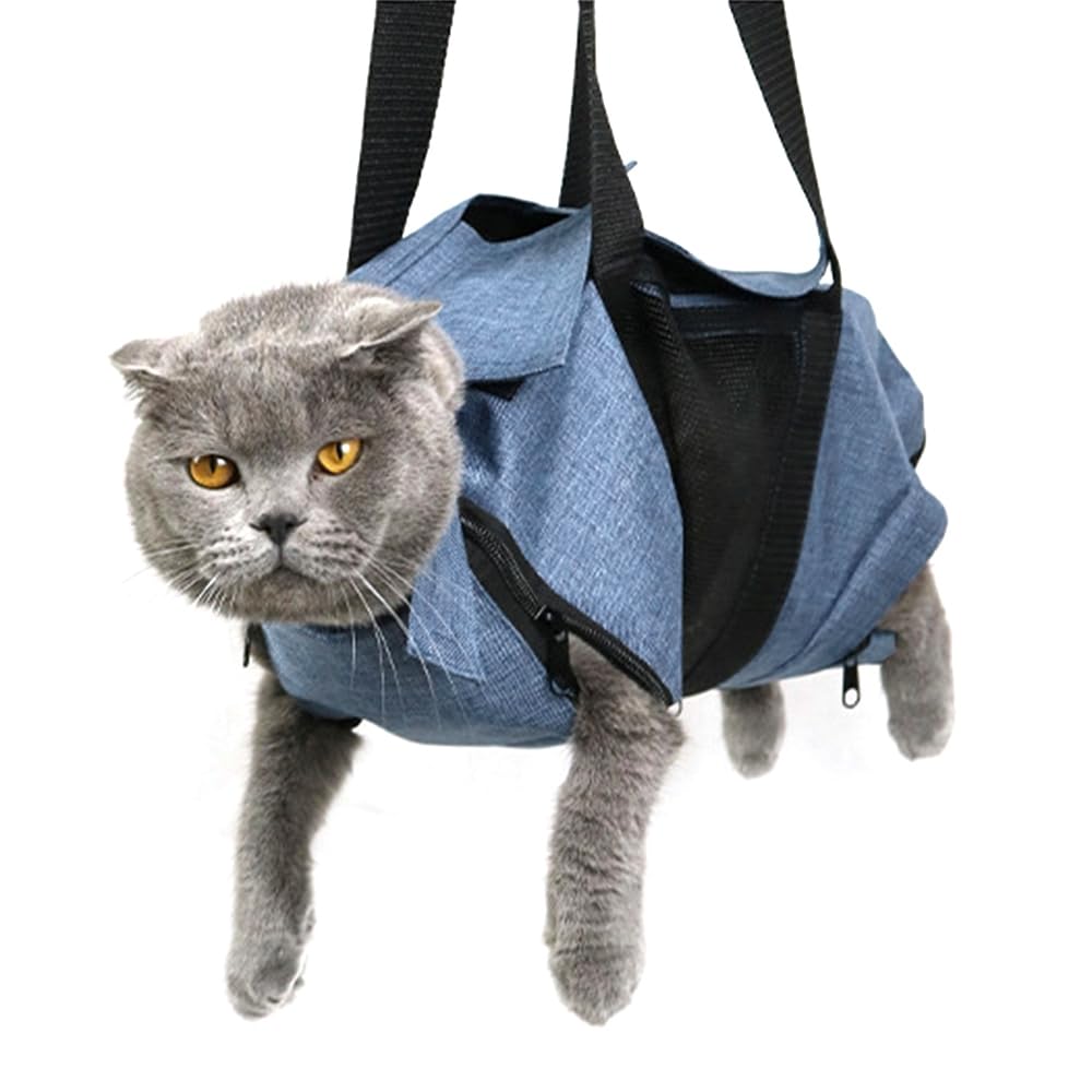 DONGKER Sac de Toilettage pour Chat,Sac de Bain pour Chien en Maille Respirante avec Fermeture Éclair pour Petite,Moyenne et Grande Taille