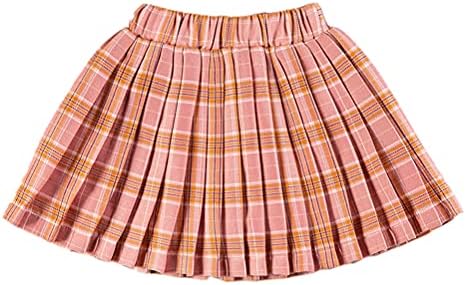 LittleSpring Check Skirt, Kids Pleated Mini School Uniform, Student Uniform, Children's Clothing