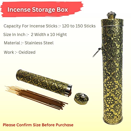 Image of RIOMAX Incense Stick Storage Container /Agarbatti Storage Box /Incense Holders Storage (Golden Oxidised)