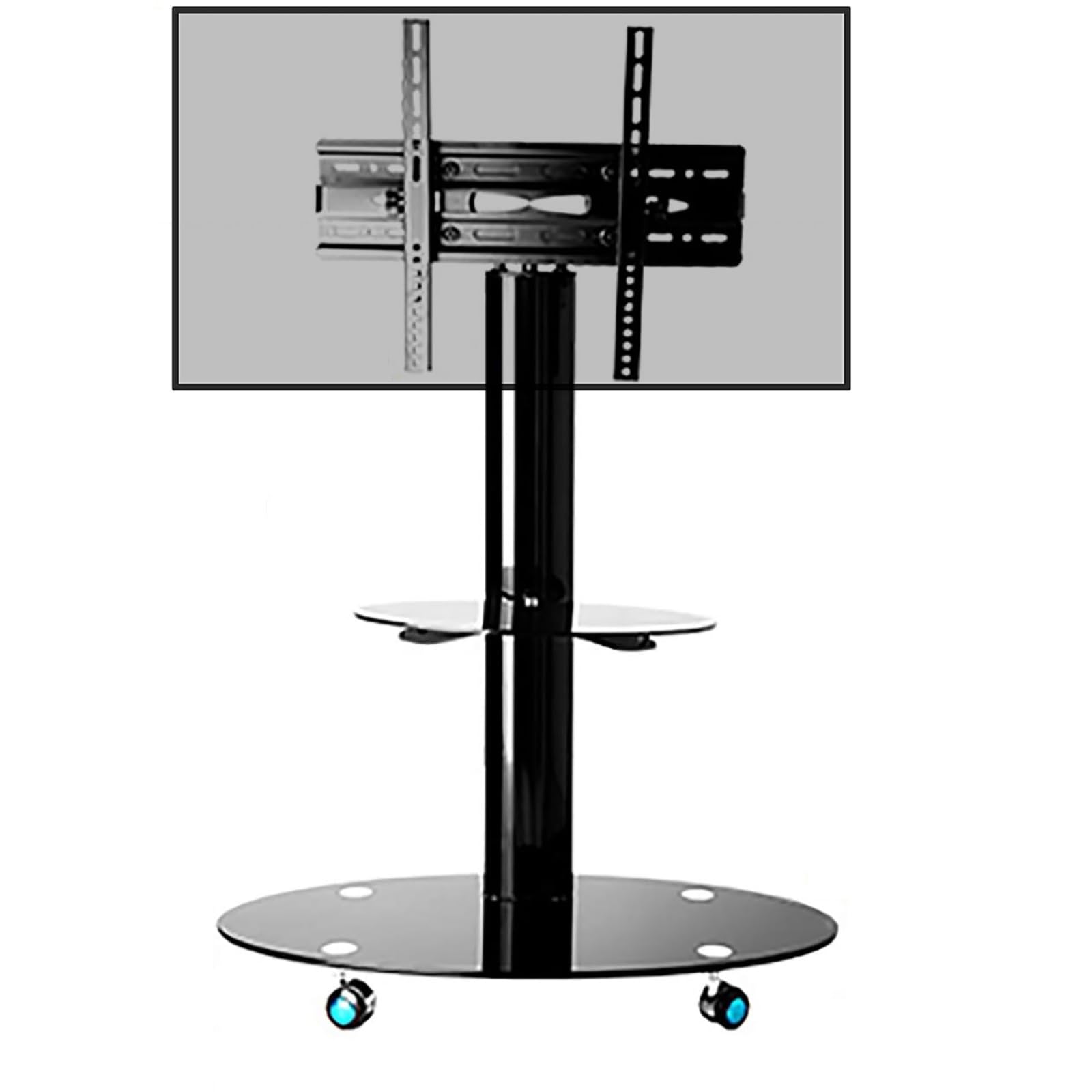 Soporte móvil de Suelo para TV - Soporte con Ruedas para TV, para Pantallas de 32 a 65 Pulgadas, Soporte Giratorio e inclinable con Base Grande y Bandeja de almacen,