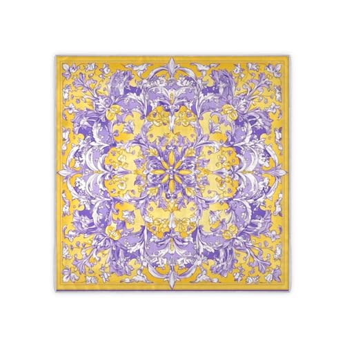 Retro Flower Pattern Purple and Yellow silk scarf pashmina elegant for women's for christmas scarf bufanda elegante para mujer