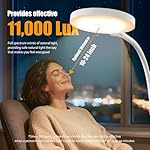 Light Therapy Lamp, 3-in-1 Floor Lamp 11000 Lux, Sunlight Lamp with Remote & Timer, LED UV-Free Sun Lamp with Adjustable 10 Brightness & 5 Color Temperature for Living Room Bedroom Office, White - Image 3