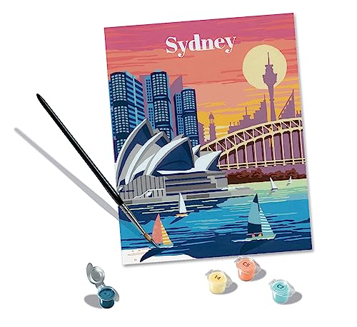 Ravensburger – CreArt 24x30 cm– Sydney – Loisir créatif – Peinture par numéros – Adulte – Activité détente et créative – Dès 12 Ans – 23526 – Version française
