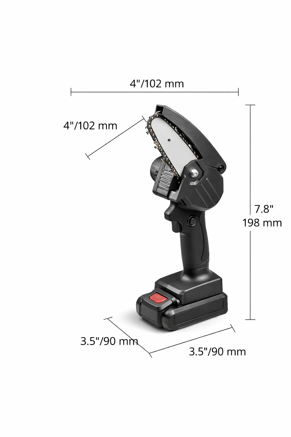 Mini Motosega a Batteria 4 Pollici per Potatura, Motosega Elettrica Portatile Compatta, Sega a Catena Manuale per Rami e Giardino, Leggera e Facile da Usare