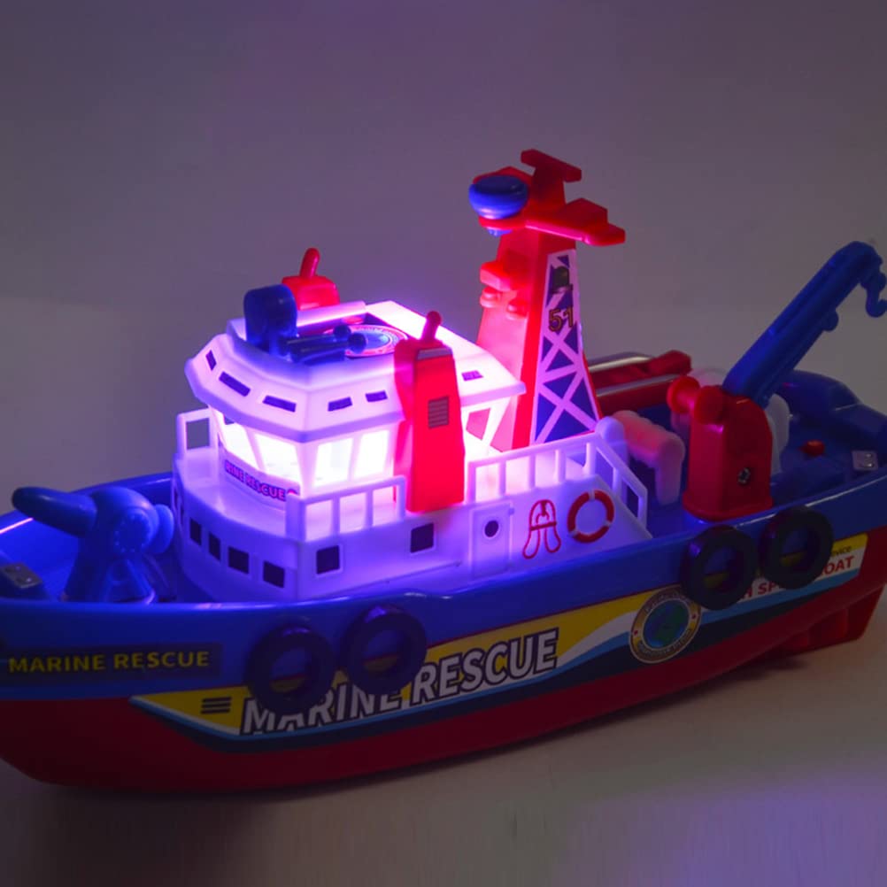 Bateau De Pompiers électrique Jouet De Bain - Avec Lumières, Musique, Jet D'eau Automatique - Pour Enfants