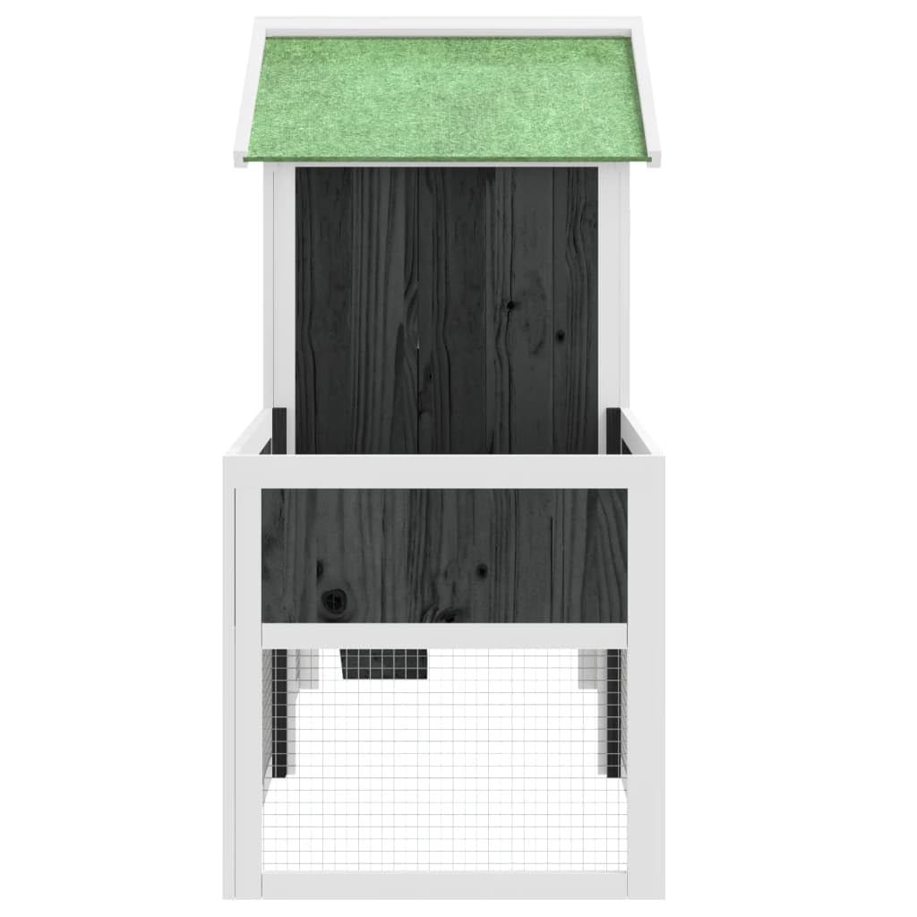 Conejera de Madera Maciza de Pino Gris 170x63x113 cm, JUNZAI Jaula Cobaya, Jaulas para Conejos, Jaula Hamster, Casa Conejo, Casita Conejo, Nido Conejo