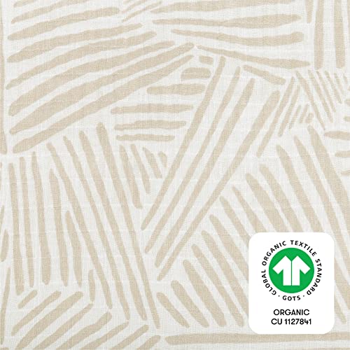 Image of Babyletto 100% Organic Cotton Quilt, GOTS-Certified, 3-Layers of Ultra-Soft and Breathable Muslin - Oat Stripe