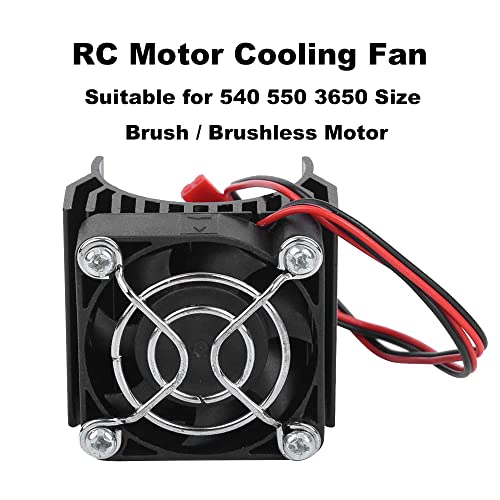 Heymi Rc Aluminum Heat Sink, With 5V Cooling Fan Fit 540 550 3650 Size Brushless Engine Motor Heatsink,Suitable For 1/10 Rc Car Truck Buggy Crawler (Black) #TOP1