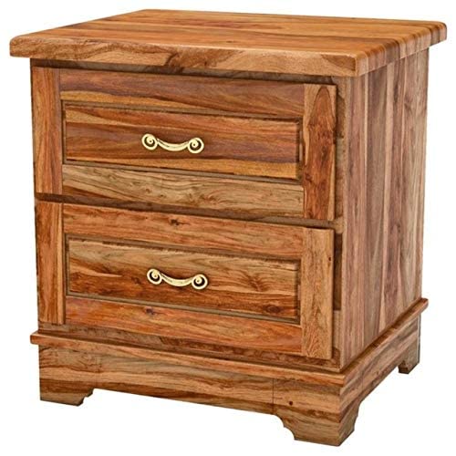 Solid Sheesham Wood Bedside Table for Bedroom Wooden Side End Table