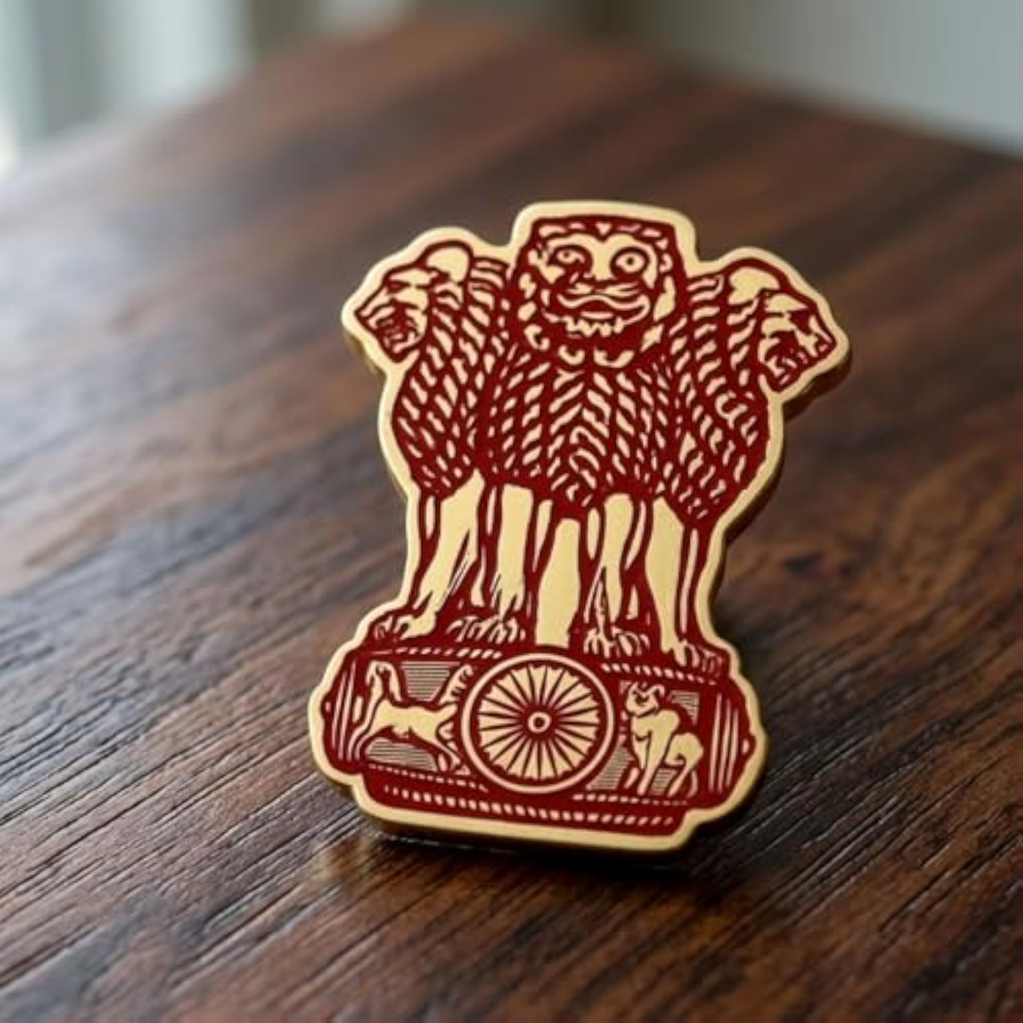 Heritage Inspired Enamel Lion Design Brooch Pin, Premium Badge