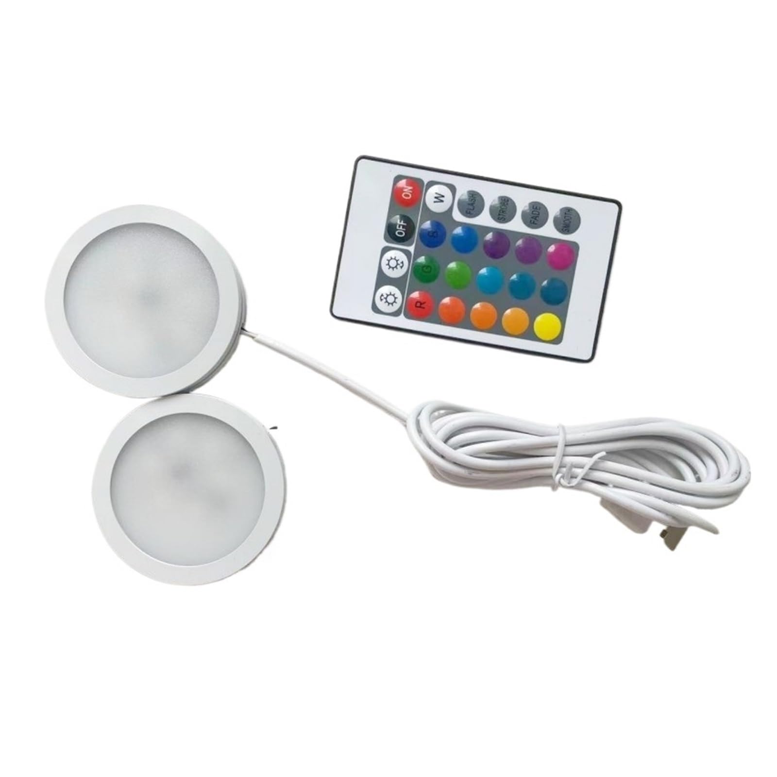 wenwendianzi Led USB Spotlight 3W DC 5V RGB With Remote Jewelry Cabinet Showcase Counter Lamp Ceiling Mini Spot Light USB Plug 2 In One(White shell,Warm white)