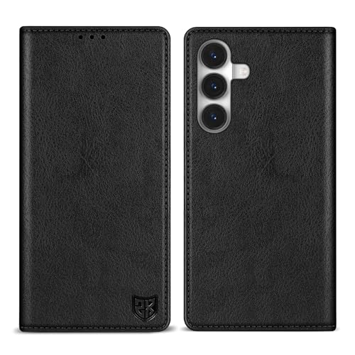 ZZXX for Samsung Galaxy S26 Wallet Case with [RFID Blocking] Card Slot Stand Strong Magnetic PU Leather Flip Fold Protective Phone Case for Samsung Galaxy S26 Case Wallet(Black-6.2 inch)