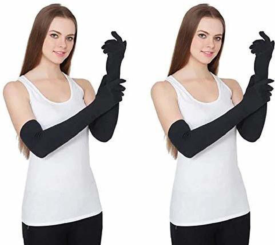 2Black Glove – Pack of 2 Elegant Full Finger Stretchable Black Gloves for Women – Lightweight, Comfortable Daily Handwear-image-20