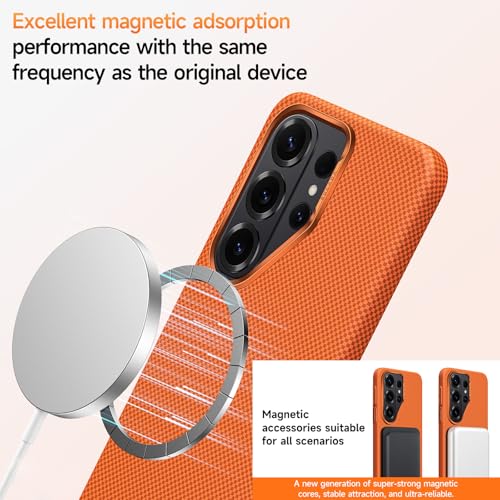 Coque Samsung S26 Plus en métal orange givré de haute précision - 3