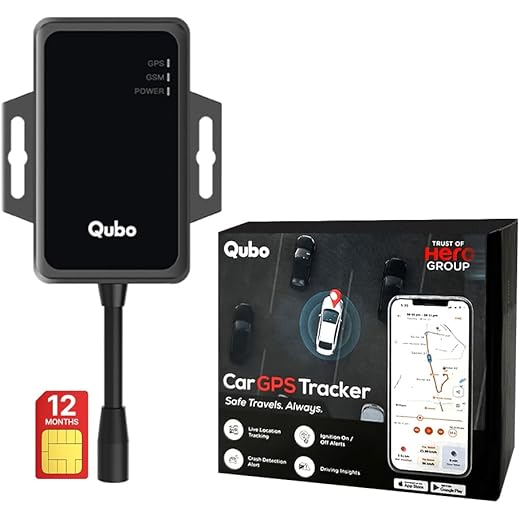 Qubo Wired Car GPS Tracker from Hero Group (Pre-Recharged SIM & 1 Year App) | Remote Engine Cut-Off (Relay Included) | 450 mAh battery | Instant Alerts - Ignition, Theft, Towing | Installation Support