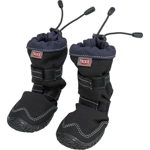 TRIXIE - Bota de Protección Walker Active Long para Perros, Talla XL, Negro, Suela Antideslizante de PVC…