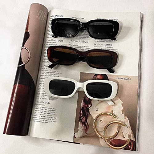 Image of JASPIN Rectangle Sunglasses for Women Men Trendy Y2k Retro 90s Sun Glasses UV Protection Cool Square Frame