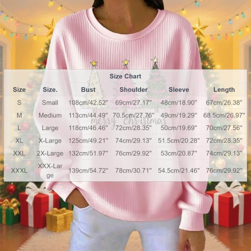 Christmas Sweatshirts for Women Crew Neck Xmas Holiday Graphic Pullovers - image 4