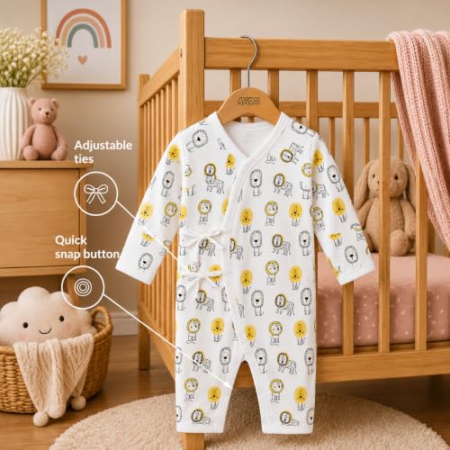 Image of The Mom Store Baby Romper Jabla Style For Boys And Girls | Cotton | Soft Infant Bodysuit | Trendy Stylish Sleepwear For Newborn Baby | Printed | Unisex Comfortable Everyday Baby Wear